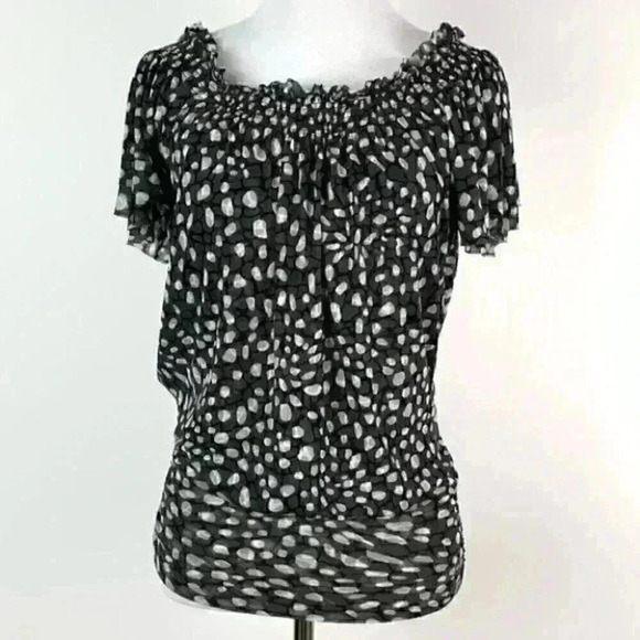 Express top XS polkadot ruched waist lightweight - Picture 5 of 8